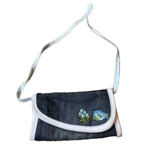 Hand Sewing Crossbody Denim Wallet